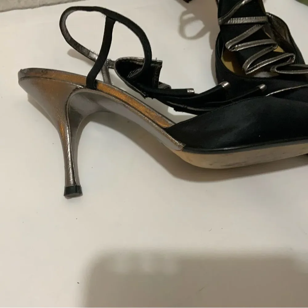 Maxx Studio Shoe heels black sliver size 8.5M